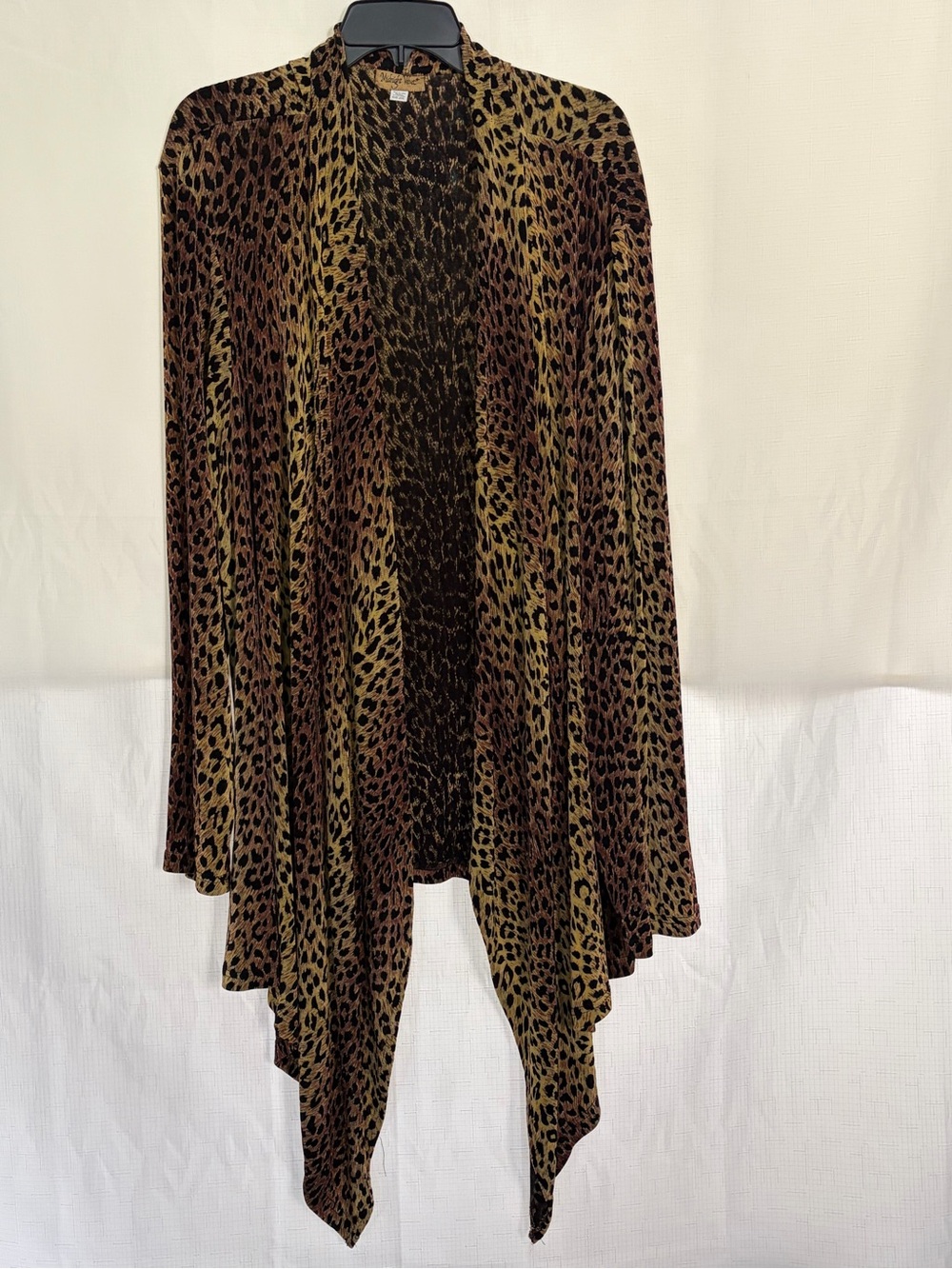 Midnight Velvet Leopard Asymmetrical Skirt - Brown & Black